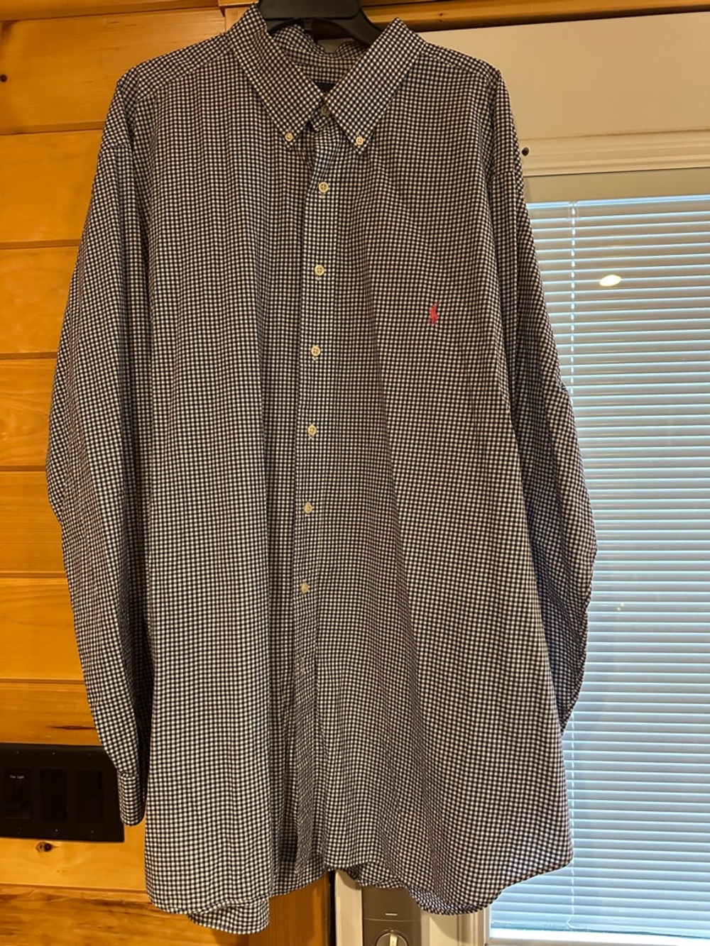 Ralph Lauren Black and White Micro-Check Button-Down Shirt
